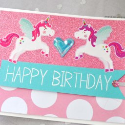 Little Girl Unicorn Birthday Card
